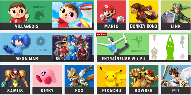 Personnages jouables de Smash Bros.