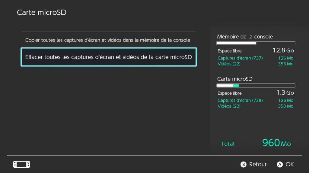 Copier ou effacer des captures d’écran depuis ou vers une carte SD